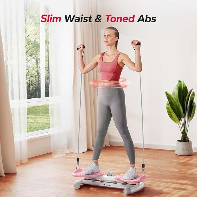 MERACH Waist Twister Machine Exercise, Ab Twist Board with 300 lbs Weight Capacity, Abs Workout for Slim Waist and Core Ab Exercise, Noiseless Home Gym Equipment for Women Men