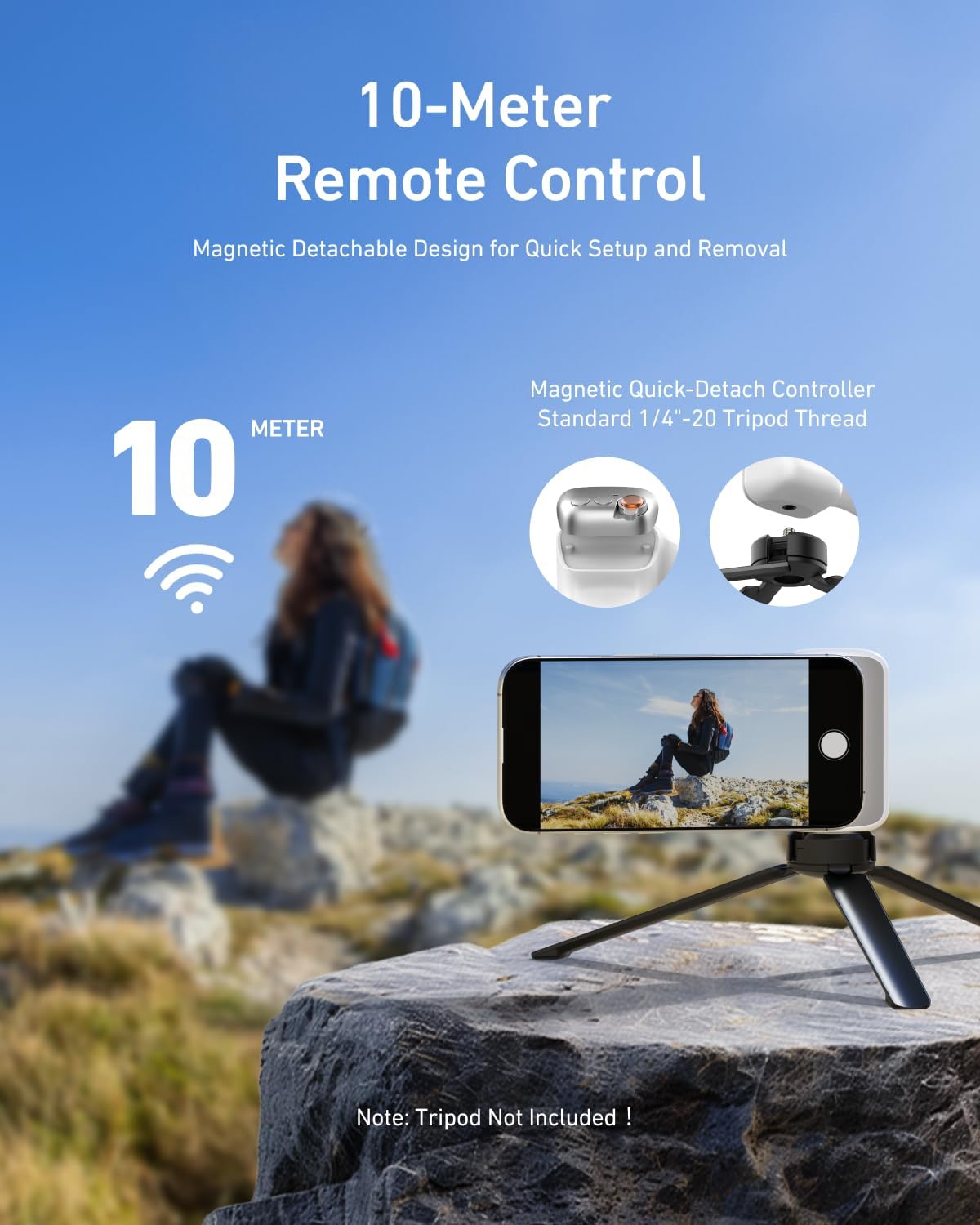 TELESIN Fun Shot Magnetic Phone Camera Grip + C03 Magnetic Selfie Light (Silver) Bundle Kit Compatible with iPhone Magsafe & Android, Creator Kit for Selfies/Photography/TikTok/Zoom Calls/Video