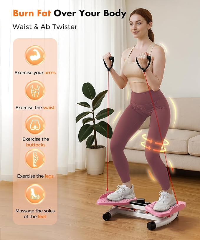 MERACH Waist Twister Machine Exercise, Ab Twist Board with 300 lbs Weight Capacity, Abs Workout for Slim Waist and Core Ab Exercise, Noiseless Home Gym Equipment for Women Men