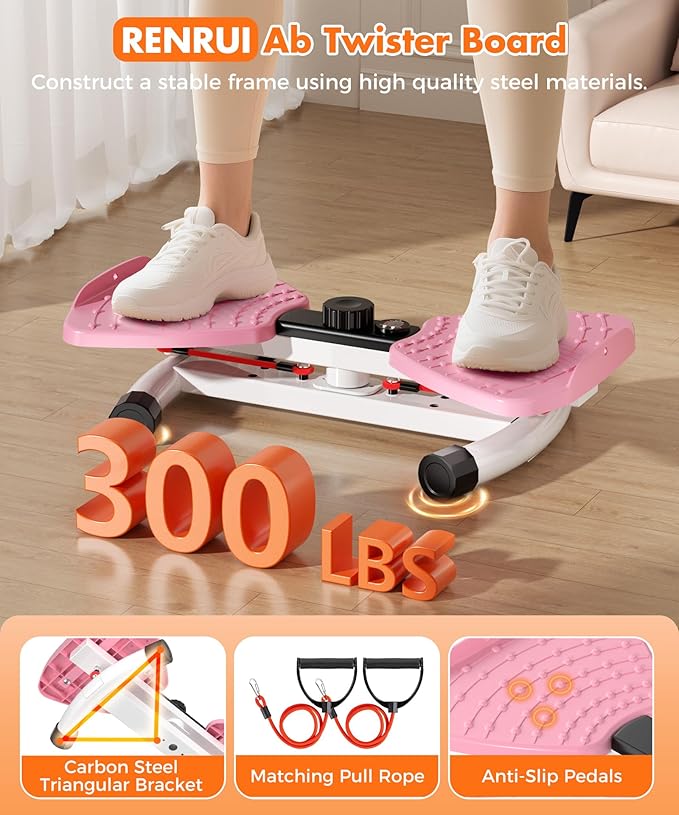 MERACH Waist Twister Machine Exercise, Ab Twist Board with 300 lbs Weight Capacity, Abs Workout for Slim Waist and Core Ab Exercise, Noiseless Home Gym Equipment for Women Men