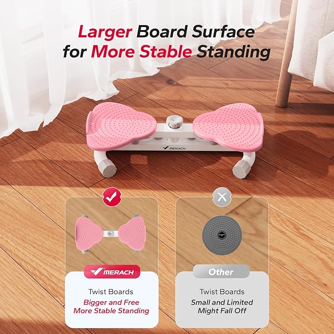MERACH Waist Twister Machine Exercise, Ab Twist Board with 300 lbs Weight Capacity, Abs Workout for Slim Waist and Core Ab Exercise, Noiseless Home Gym Equipment for Women Men