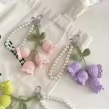 Handmade Knitted Lily Key Chains