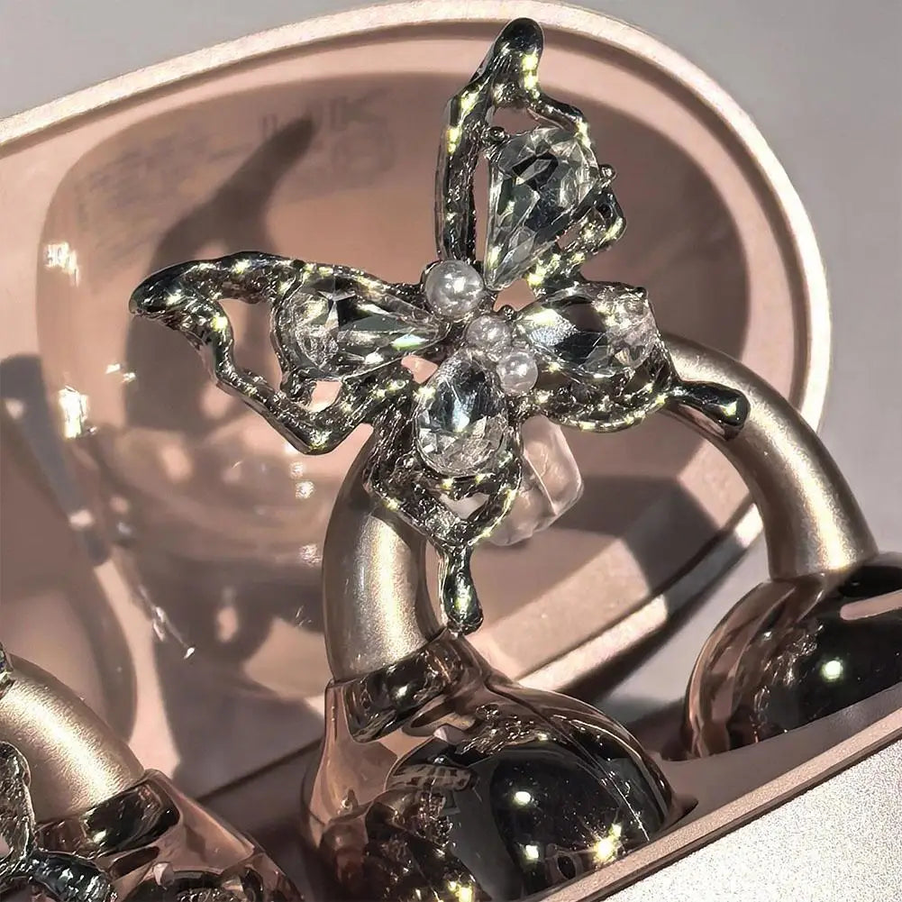 Rhinestones are used for clip on headphones, open ears, elegant zirconia decorative headphone accessories, and detachable delicate DIY decorative butterfly tassels