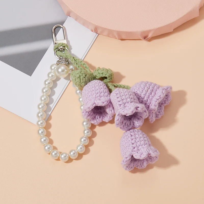 Handmade Knitted Lily Key Chains