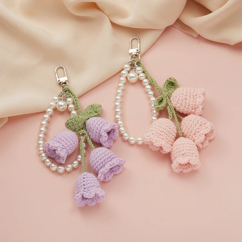 Handmade Knitted Lily Key Chains