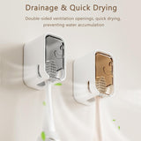 4PCS Wall-Mounted Toothbrush Holder – Covered Organizer for Bathroom, Home & Travel