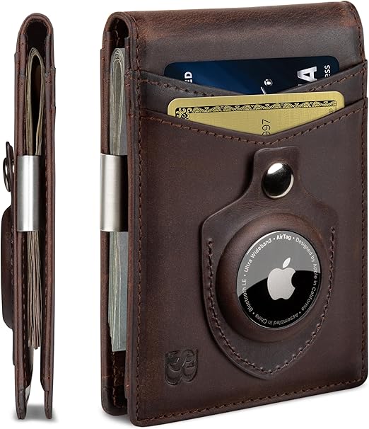 SERMAN BRANDS Money Clip Wallet - Men Wallets slim Front Pocket RFID Blocking Card Holder Minimalist Mini Bifold