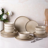 GBHOME 12-Piece Ceramic Dinnerware Set – Scratch-Resistant Plates & Bowls, Microwave & Dishwasher Safe