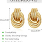 Trendy Gold Plated Knot Earrings for Women Chunky Statement Drop Dangle Earrings Lightweight Hypoallergenic Fashion Accessories Gold Jewelry Gifts for Women