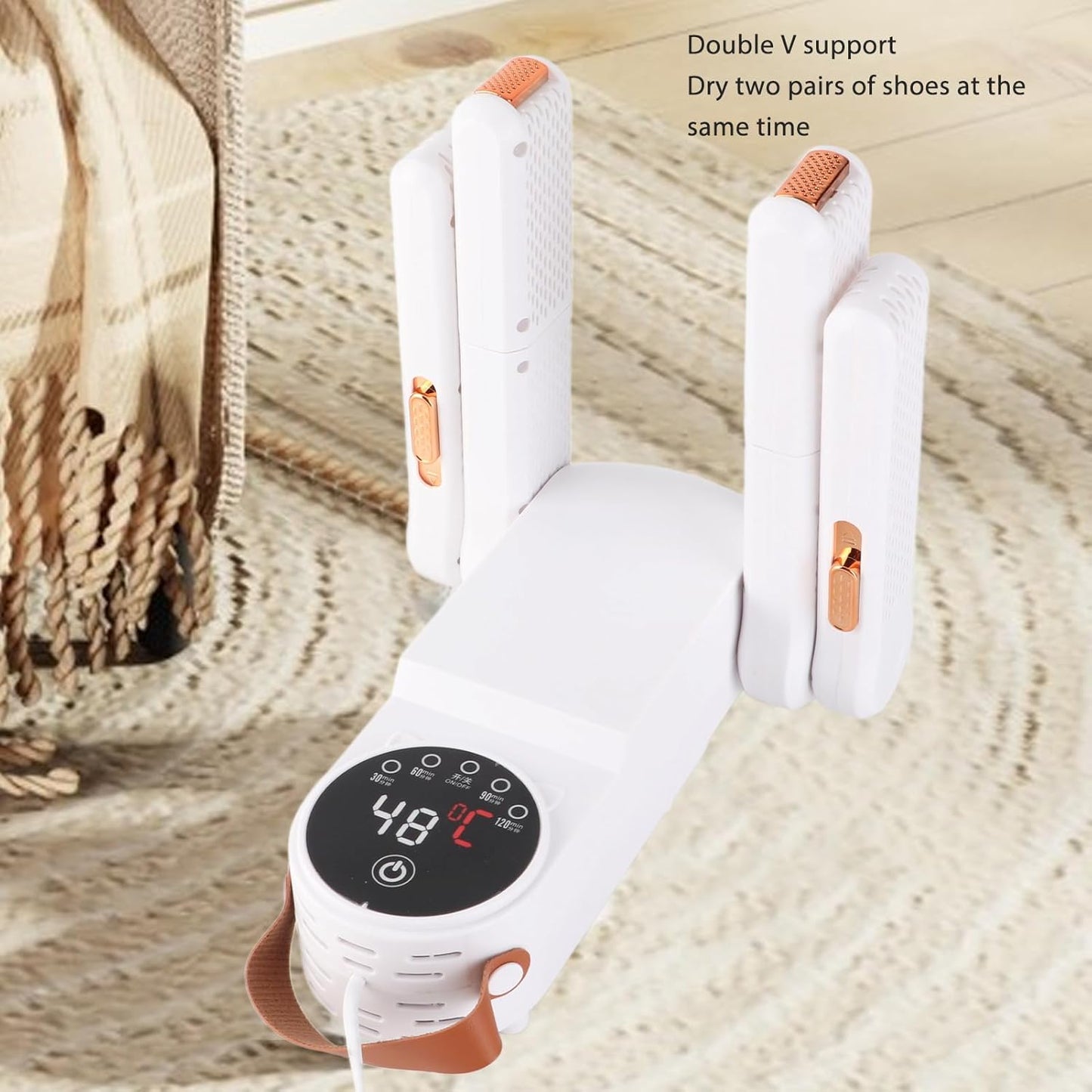 Yunir Boot Dryer, 4 Extendable Electric Shoes Dryer with 360° Wind, Timing Constant Temperature, Touch Control, Reduce Odor, for Boots Gloves Hats Socks (US Plug 110V),