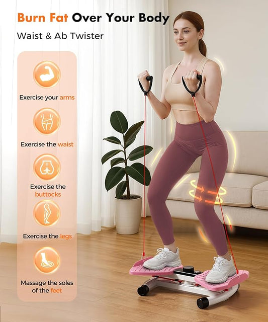 MERACH Waist Twister Machine Exercise, Ab Twist Board with 300 lbs Weight Capacity, Abs Workout for Slim Waist and Core Ab Exercise, Noiseless Home Gym Equipment for Women Men