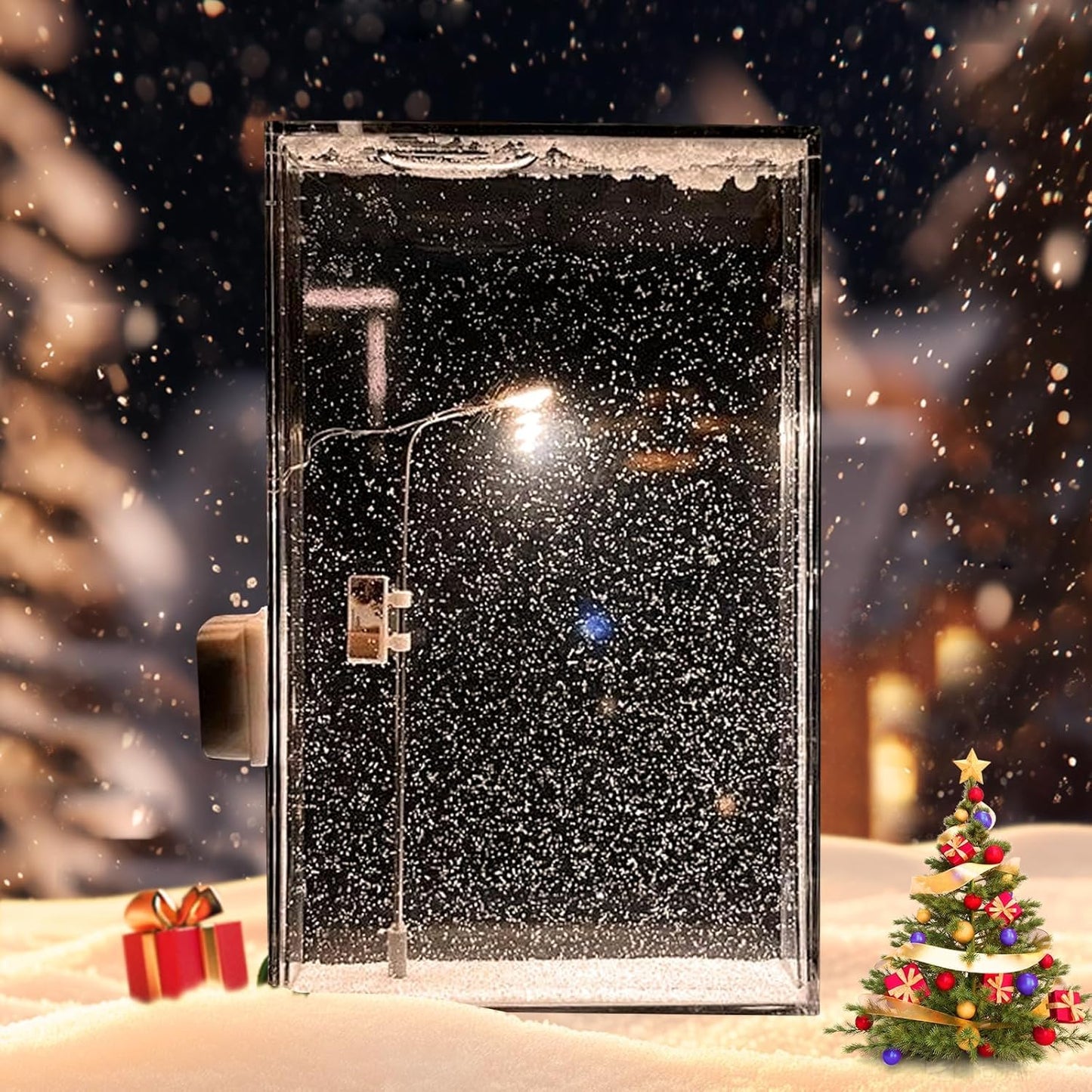 Luxury Street Light Snow Globe – DIY Snow Lamp with Snowflakes, Perfect Gift for Girlfriends & Besties