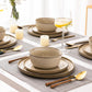 GBHOME 12-Piece Ceramic Dinnerware Set – Scratch-Resistant Plates & Bowls, Microwave & Dishwasher Safe