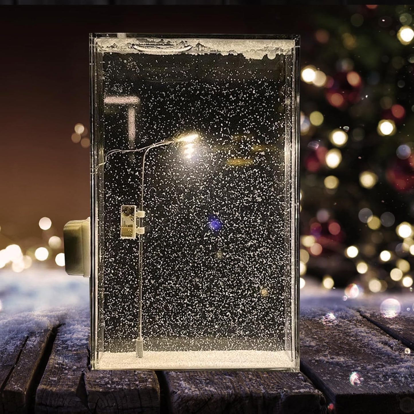 Luxury Street Light Snow Globe – DIY Snow Lamp with Snowflakes, Perfect Gift for Girlfriends & Besties