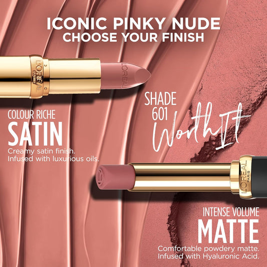 L’Oréal Paris Colour Riche Lipstick and Lip Liner Set, Includes 1 Satin Lipstick and 1 Creamy Lip Pencil For Bold, Nourished Lip Color, Worth It, 1 Kit