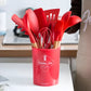 Colorful Kitchen Utensils Silicone 12 Piece (Red)