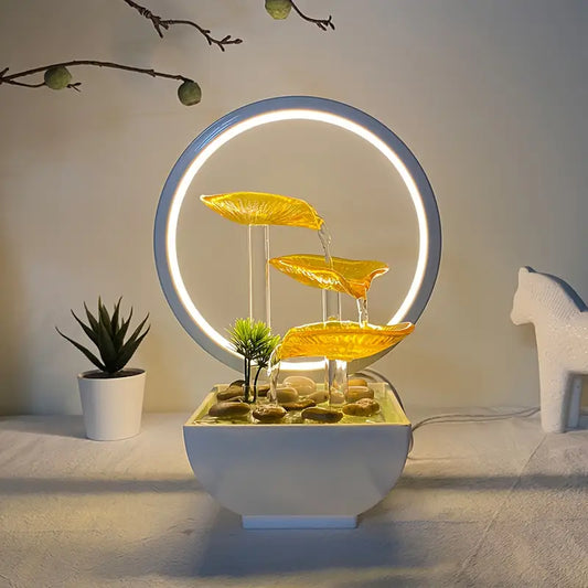 USB Glass Water Fountain – LED Desktop Decor, Perfect for Christmas & Holidays